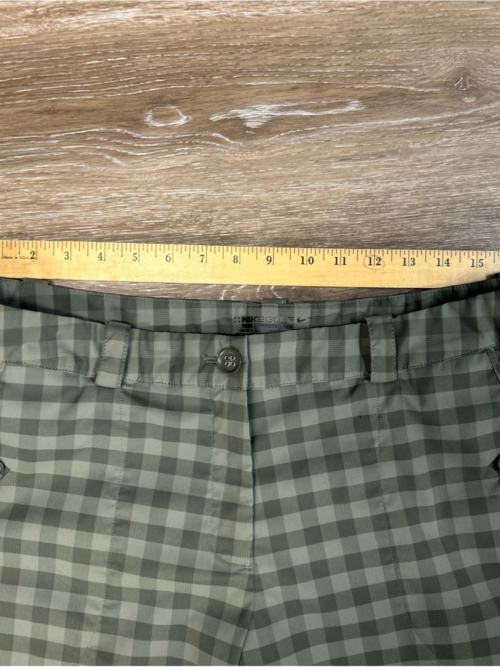 Nike Golf Tour Performance Men’s Green Checkered Golf Dri Fit Shorts Size Large - Picture 2 of 14